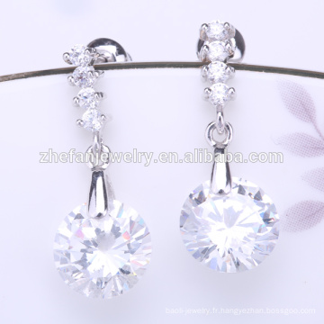 Nouveau stock Boucles d&#39;oreilles en perles de cristal sans nickel